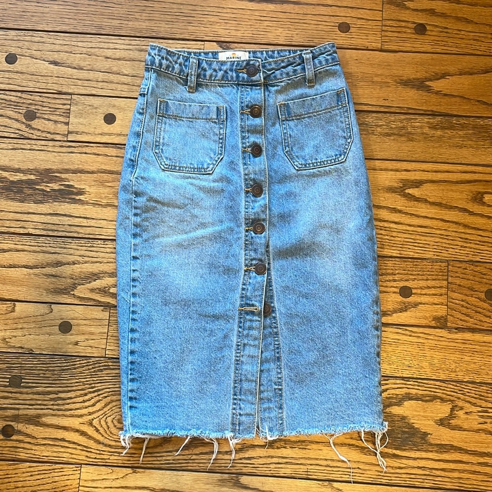 Marine Layer Denim Button Front Skirt Size 0